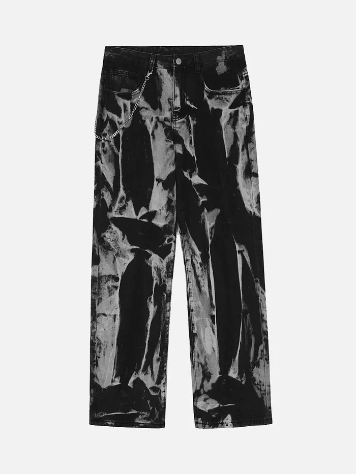 Jeans mit Batik-Graffiti