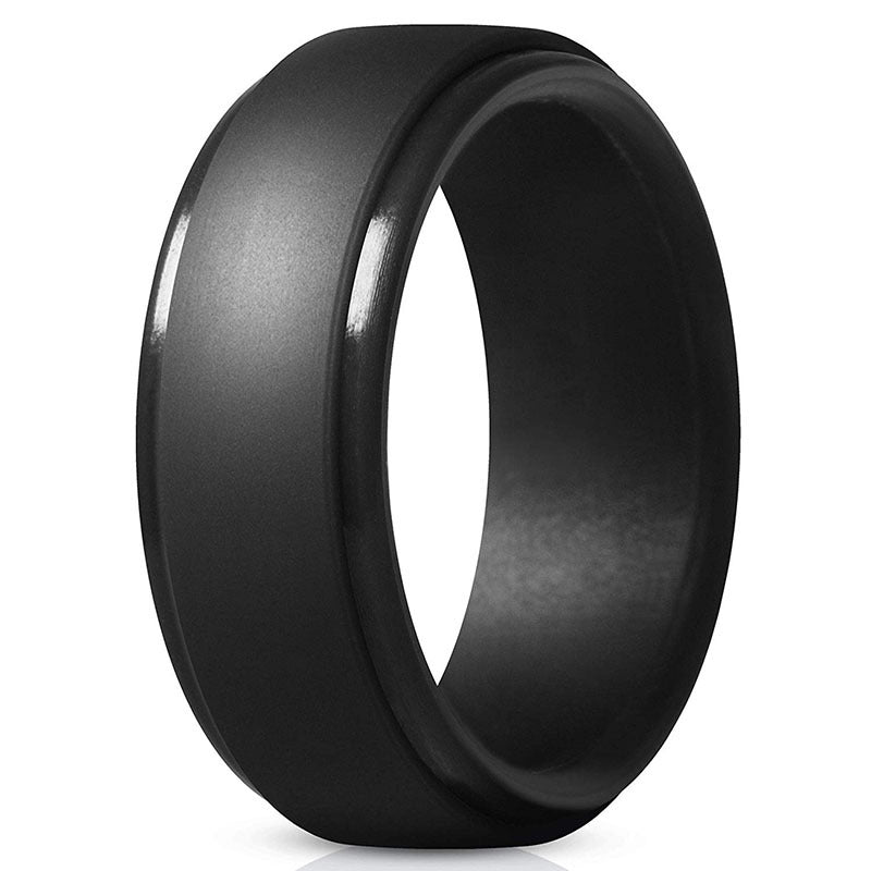 Alliance en silicone noir VVS Jewelry