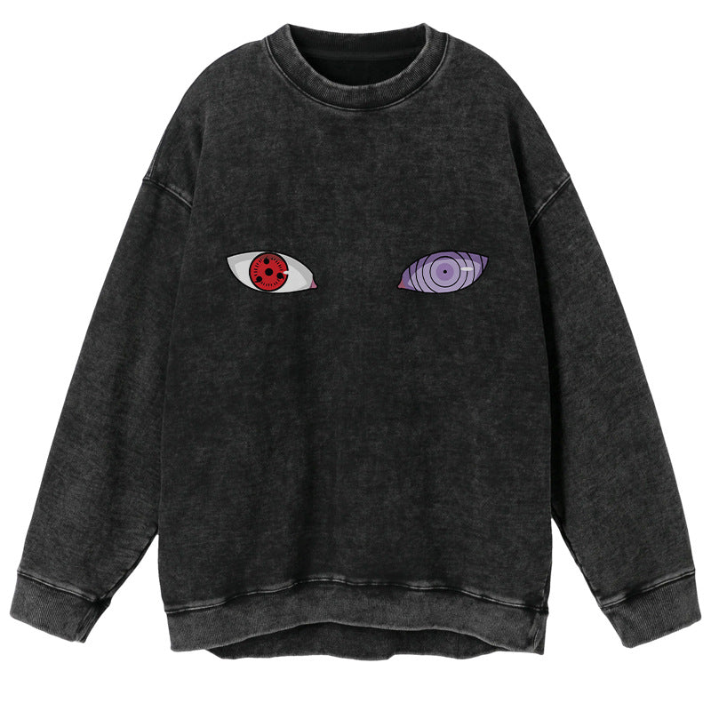 Retro-Pullover mit Naruto-Grafik im Vintage-Stil