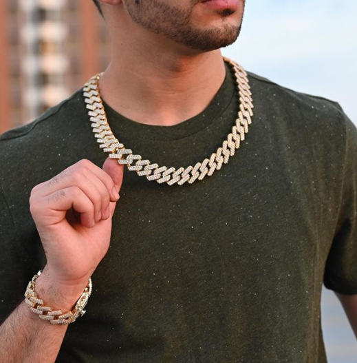 Extra Thicc 20 mm Miami Prong Cubaanse ketting & GRATIS armband