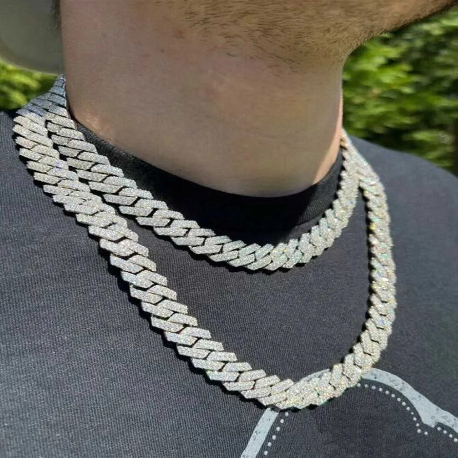 19 mm kubanische Zinkenkette + kostenloses Armband