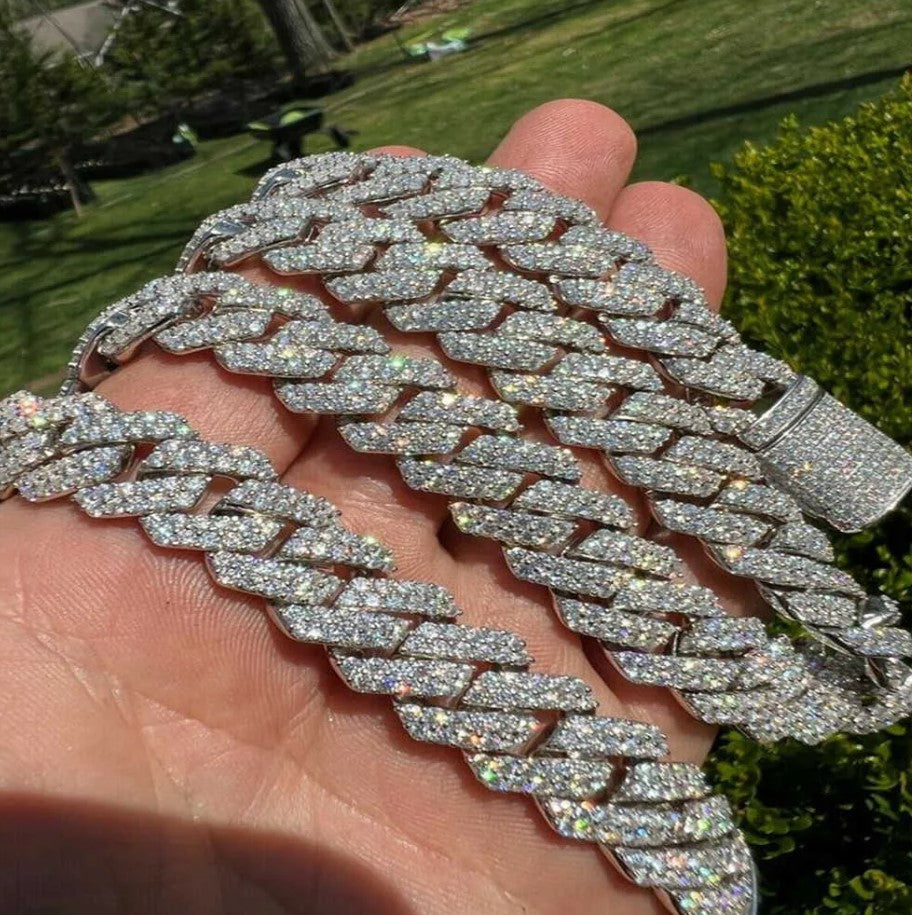 Chaîne cubaine à griffes de 19 mm + bracelet gratuit