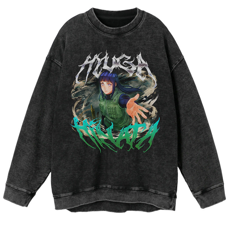 Retro-Pullover mit Naruto-Grafik im Vintage-Stil