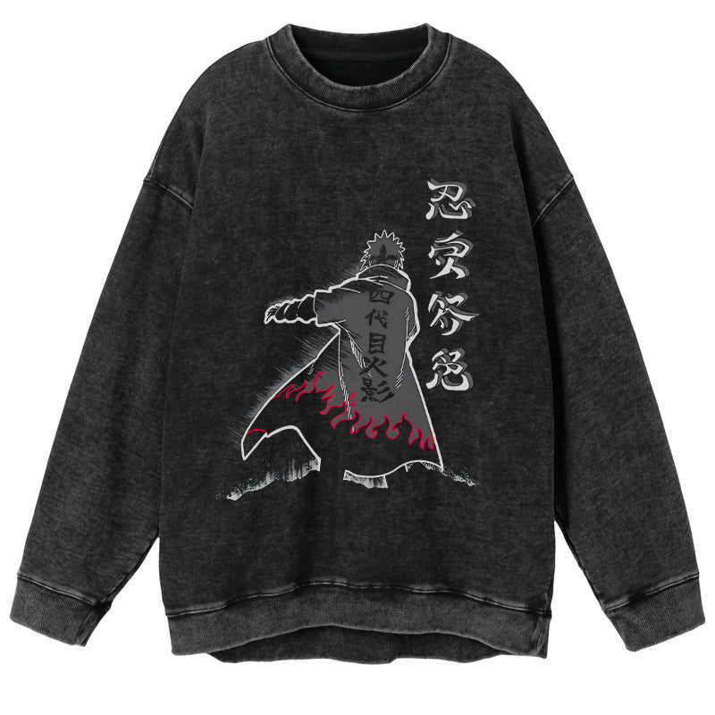 Retro-Pullover mit Naruto-Grafik im Vintage-Stil
