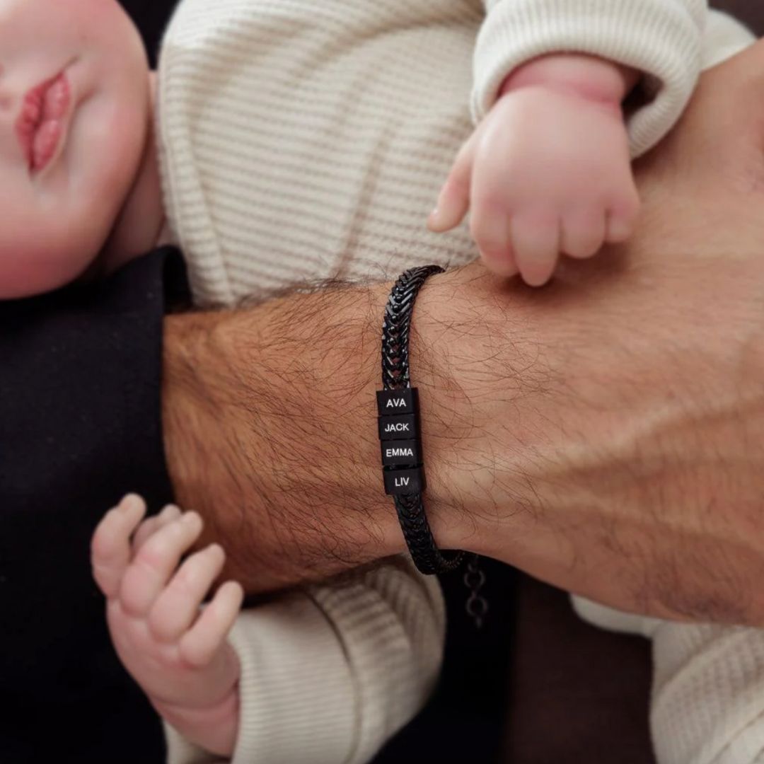 VVS Personalisiertes Papa-Armband mit dem Namen des Kindes