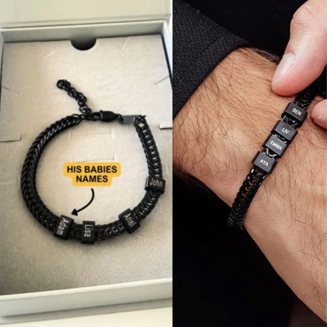 VVS Personalisiertes Papa-Armband mit dem Namen des Kindes