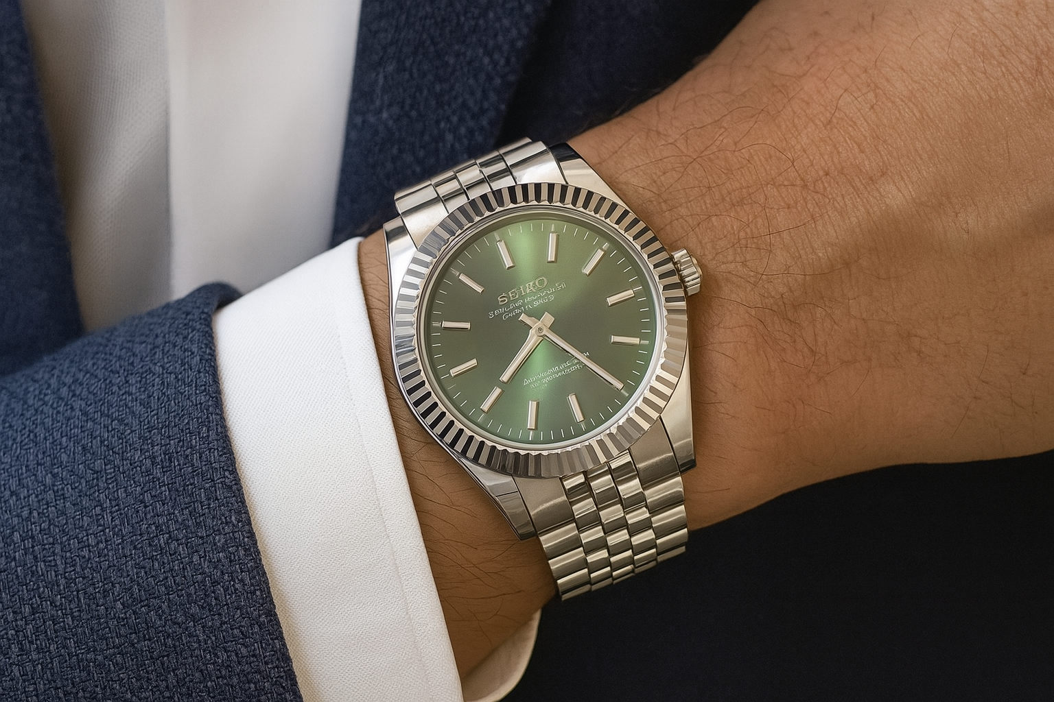 Seiko Mod Datejust | Olivgrün
