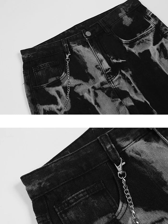 Jeans mit Batik-Graffiti