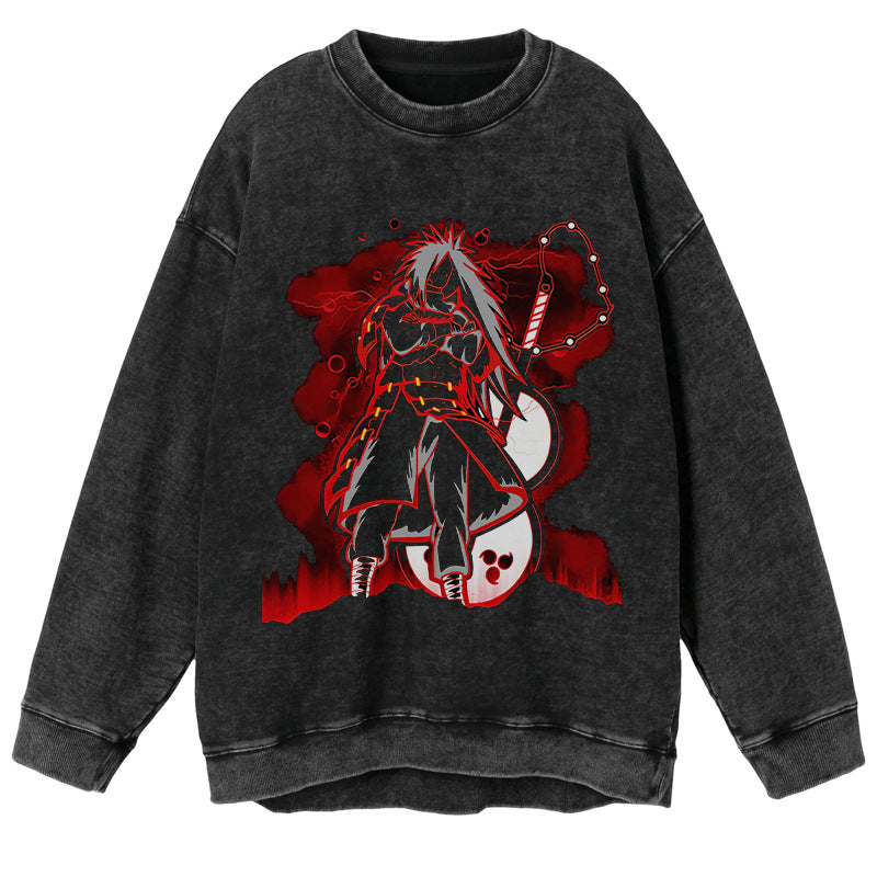 Retro-Pullover mit Naruto-Grafik im Vintage-Stil