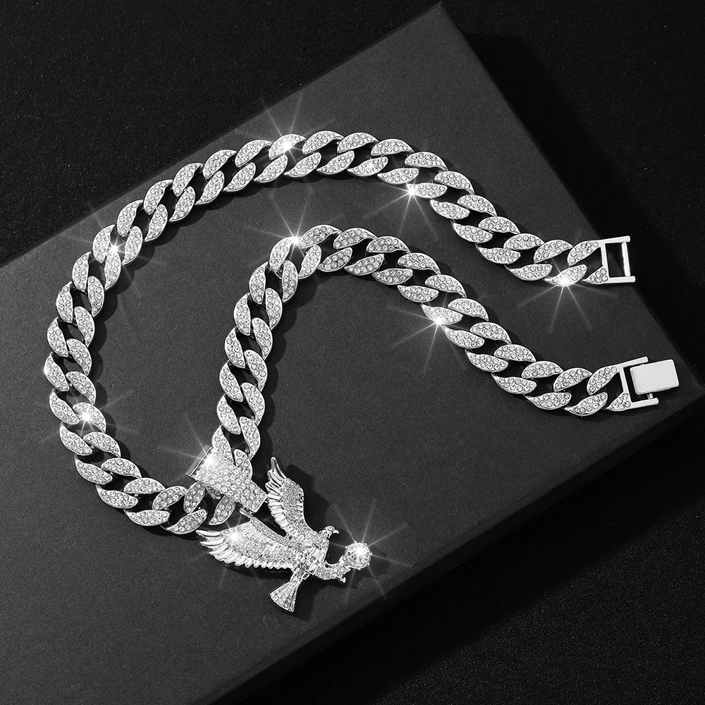 Kubanische Kette mit Adler-Diamanten