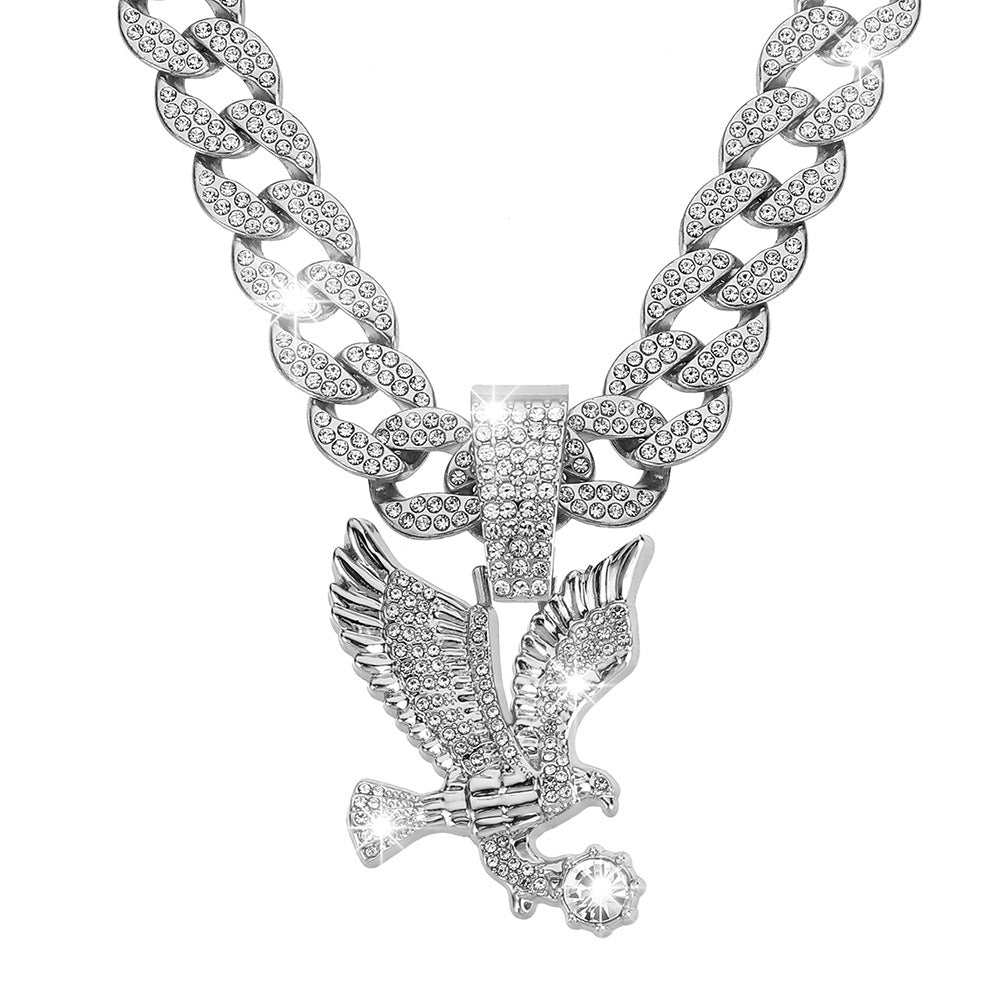 Kubanische Kette mit Adler-Diamanten