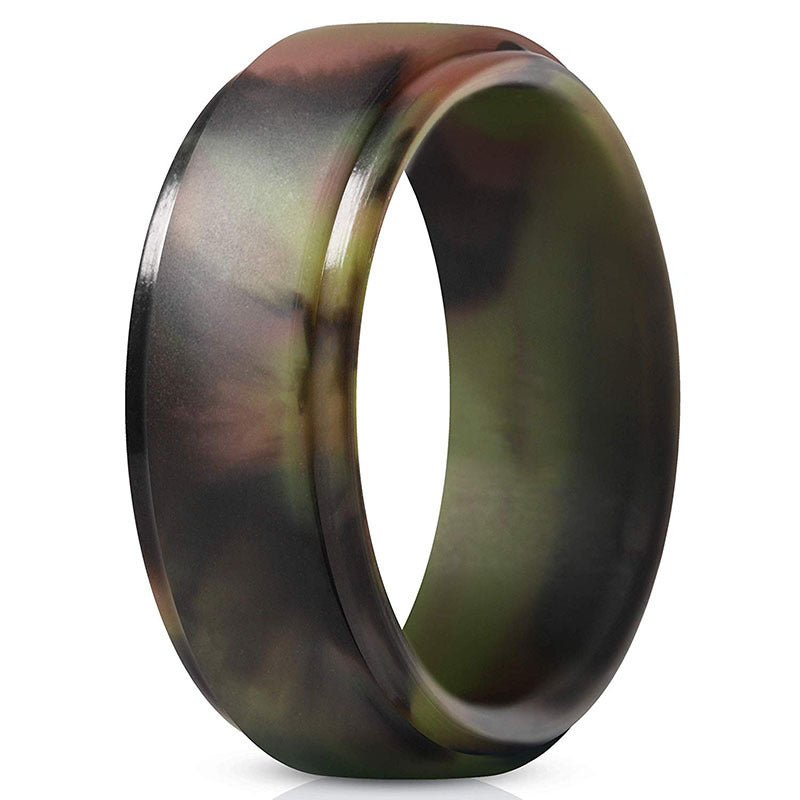 Alliance en silicone vert camouflage de VVS Jewelry