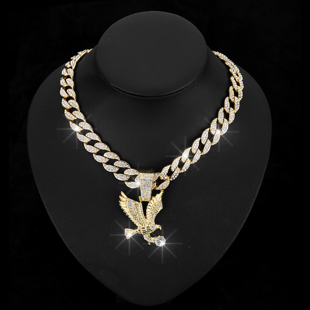 Kubanische Kette mit Adler-Diamanten