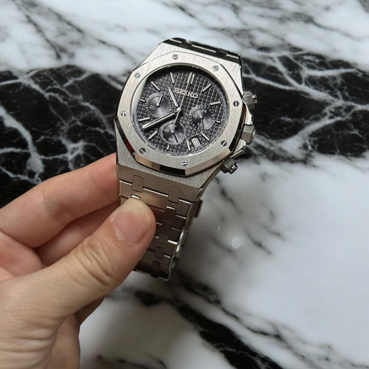 SEIKO MOD ROYAL OAK | CHRONO SCHWARZ