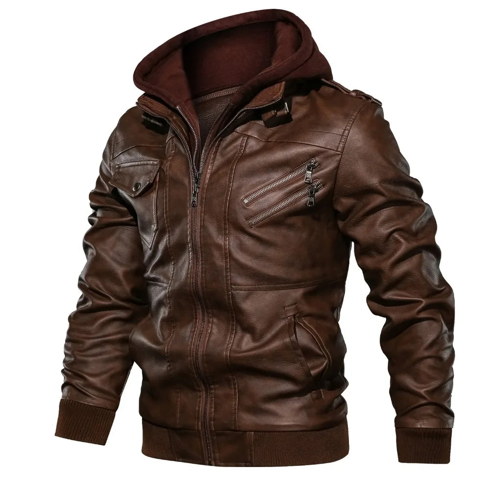 VVS Salvatore Lederjacke mit Kapuze
