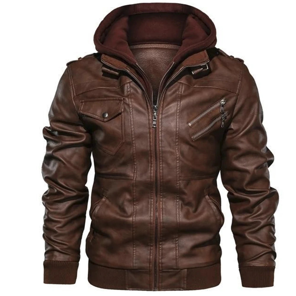 VVS Salvatore Lederjacke mit Kapuze