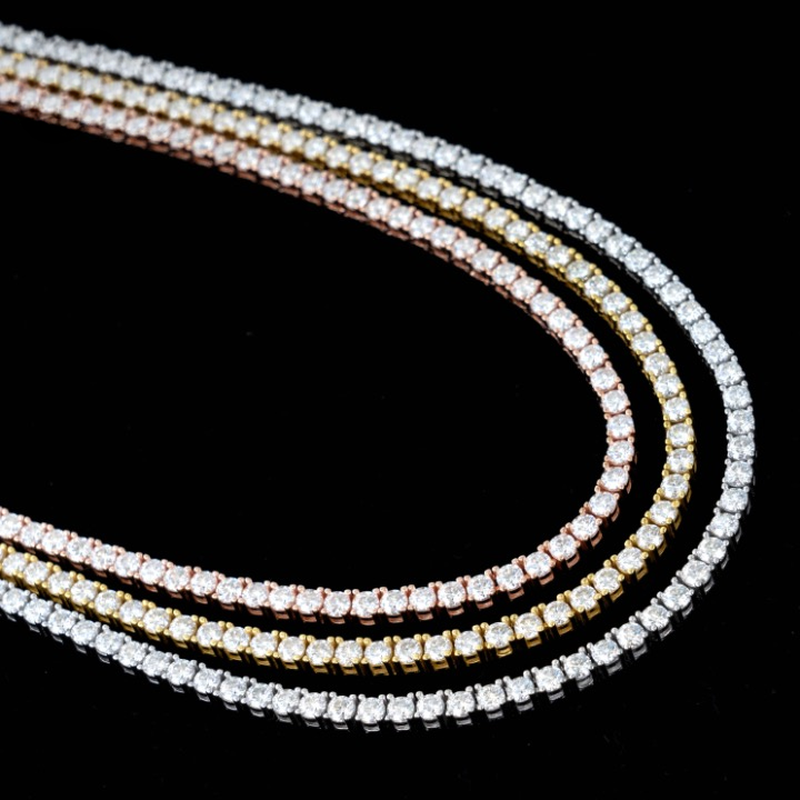 VVS Jewelry Moissanit-Tenniskette | 14 Karat Gold und 925er Sterlingsilber | Funkelnder Luxus für Männer und Frauen