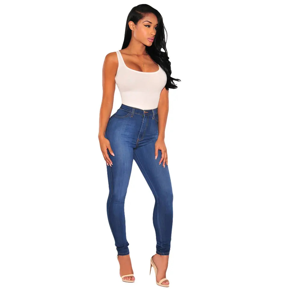 Skinny-Jeans mit mittelhohem Bund für Damen