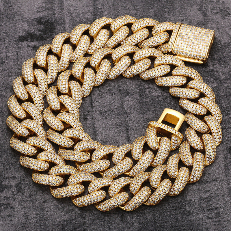 Thicc AF 20MM Vollständig Iced Out Diamant Cuban Link Armband