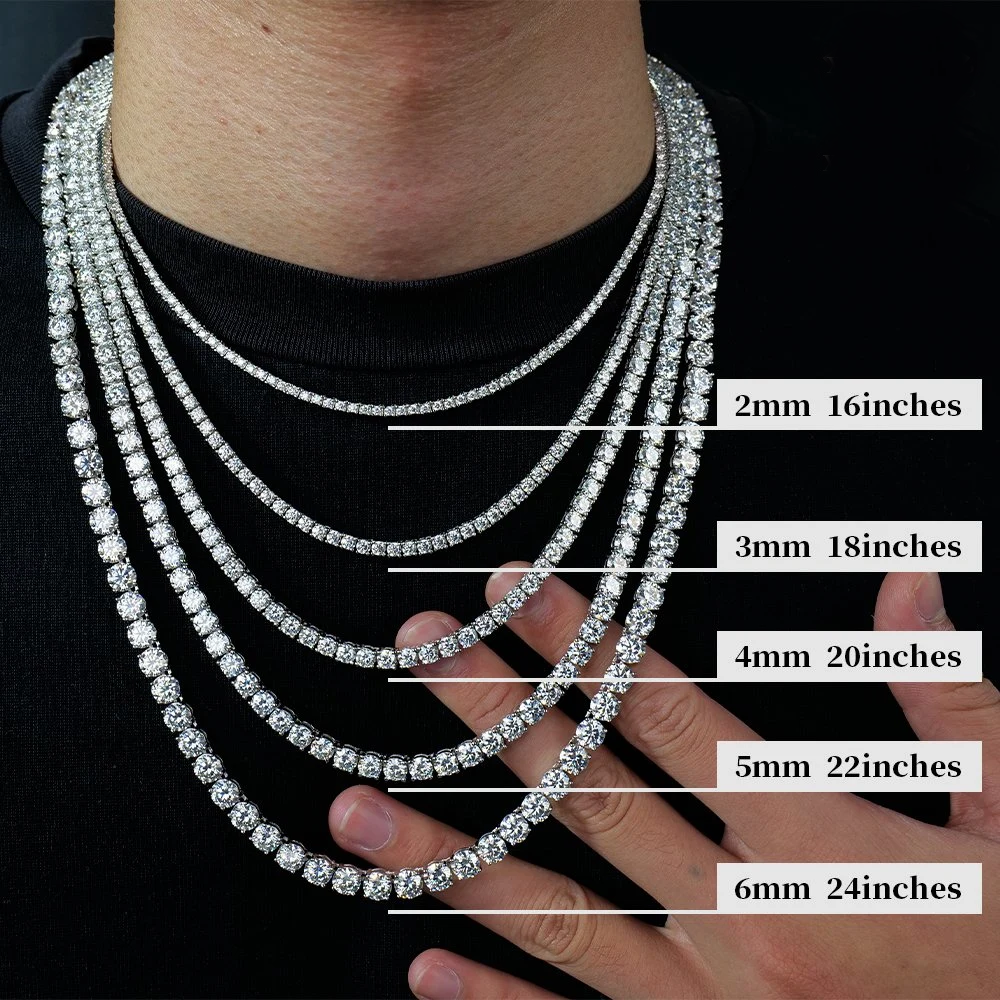 VVS Jewelry Moissanit-Tenniskette | 14 Karat Gold und 925er Sterlingsilber | Funkelnder Luxus für Männer und Frauen