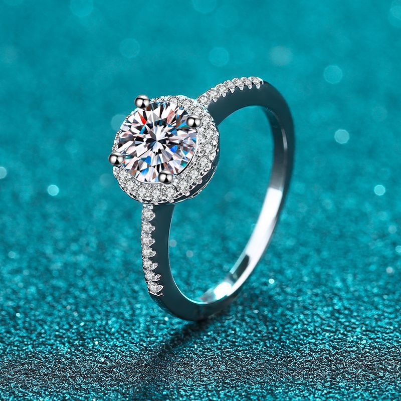 2 Karat S925 Ewiger Moissanit-Verlobungsring