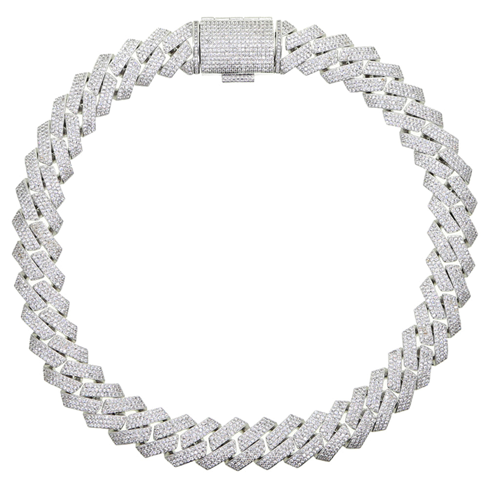 10 mm zweifarbiges kubanisches Gliederarmband aus S925 VVS-Moissanit