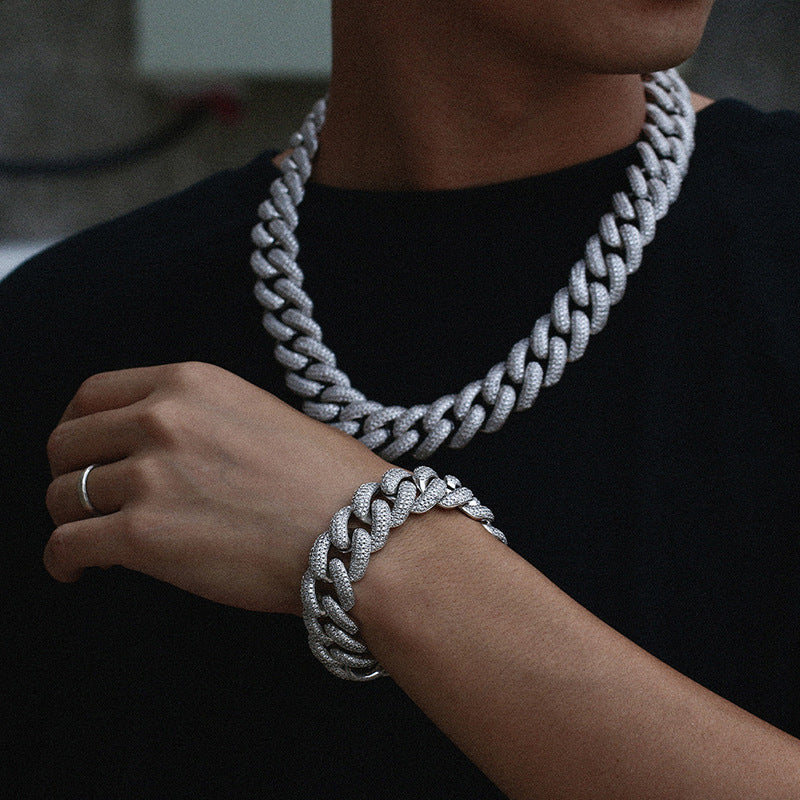 Thicc AF 20MM Vollständig Iced Out Diamant Cuban Link Armband