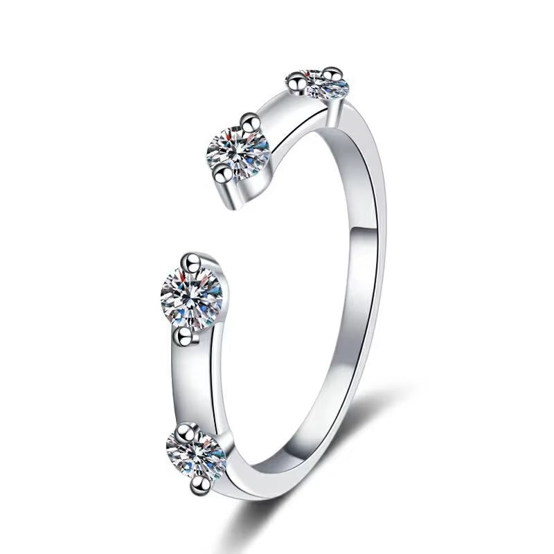 7 Karat D-Farbe Marquise-Schliff Moissanit-Verlobungsring-Set