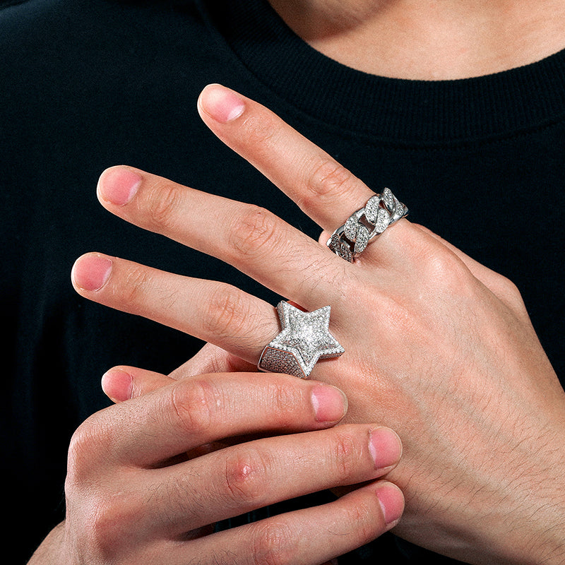 Starboy 925 Sterling Silber Moissanit Ring