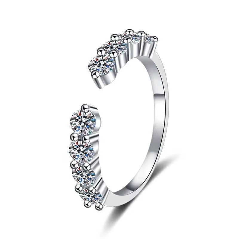 7 Karat D-Farbe Marquise-Schliff Moissanit-Verlobungsring-Set