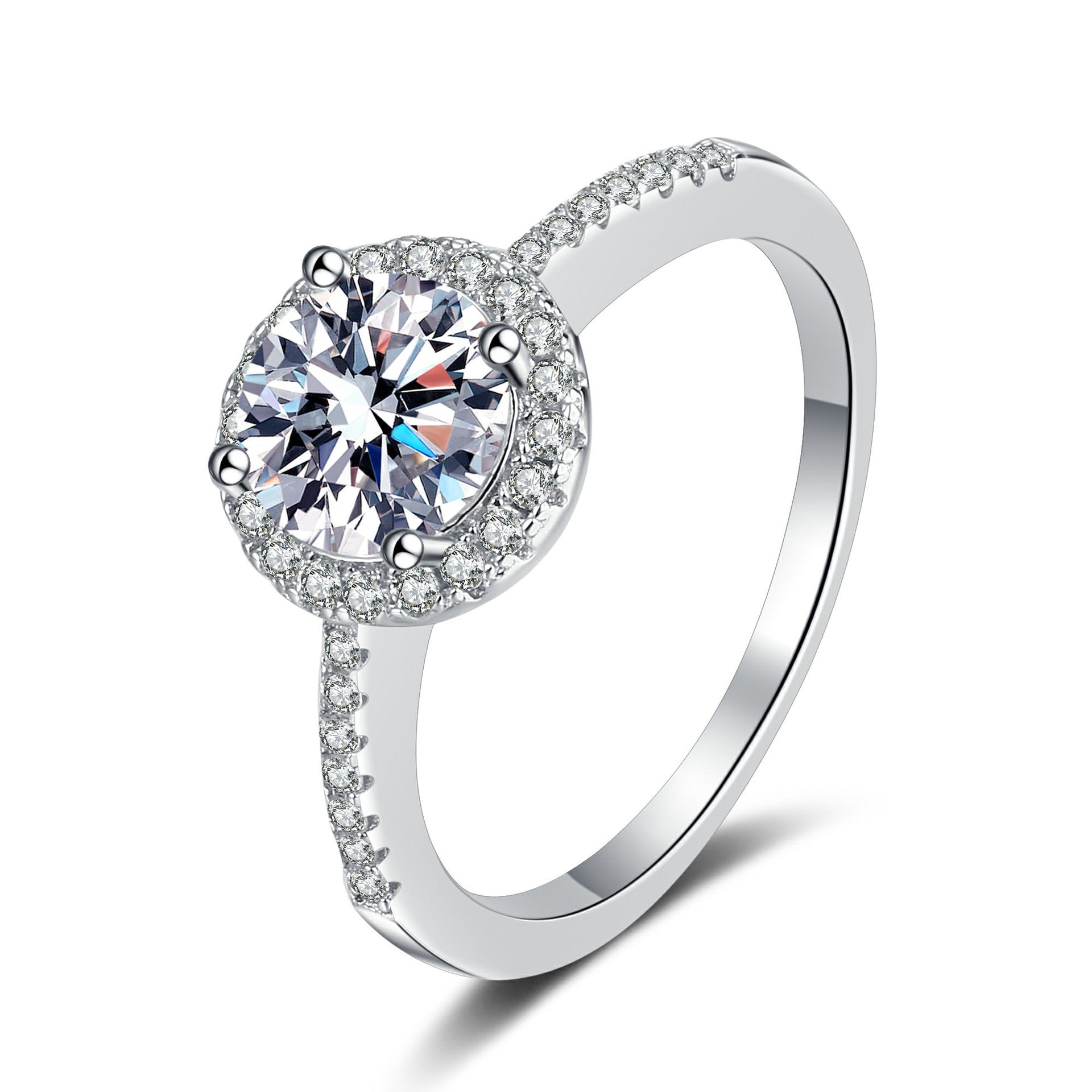 2 Karat S925 Ewiger Moissanit-Verlobungsring