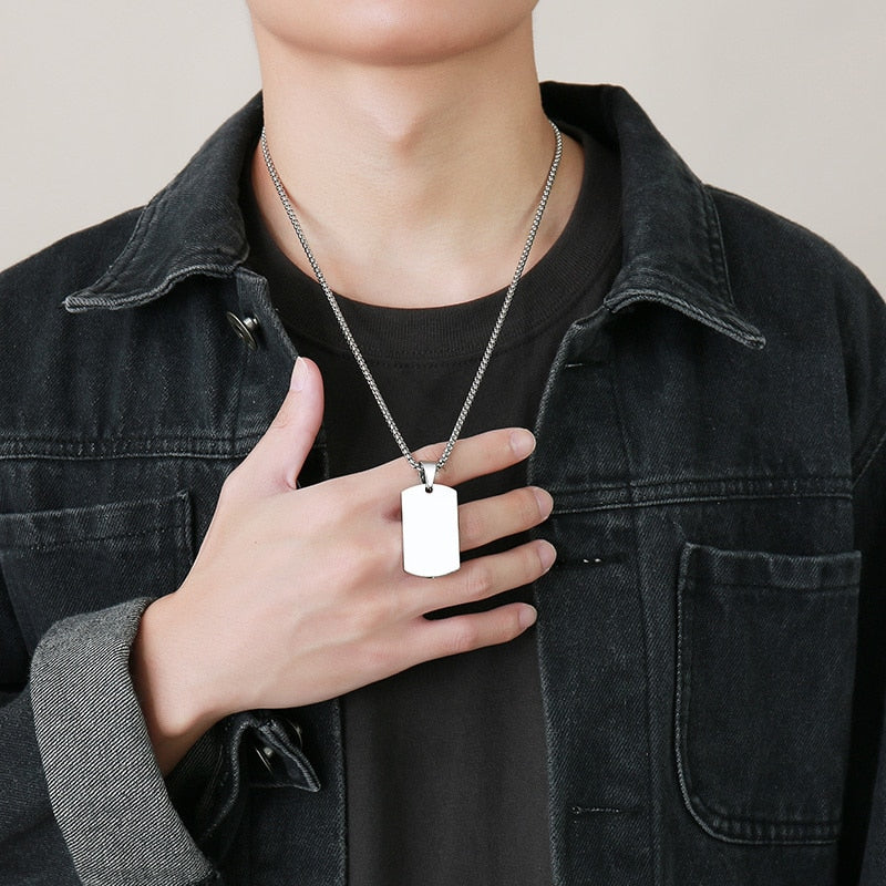Halskette mit Hundemarke und Urnenanhänger aus Edelstahl