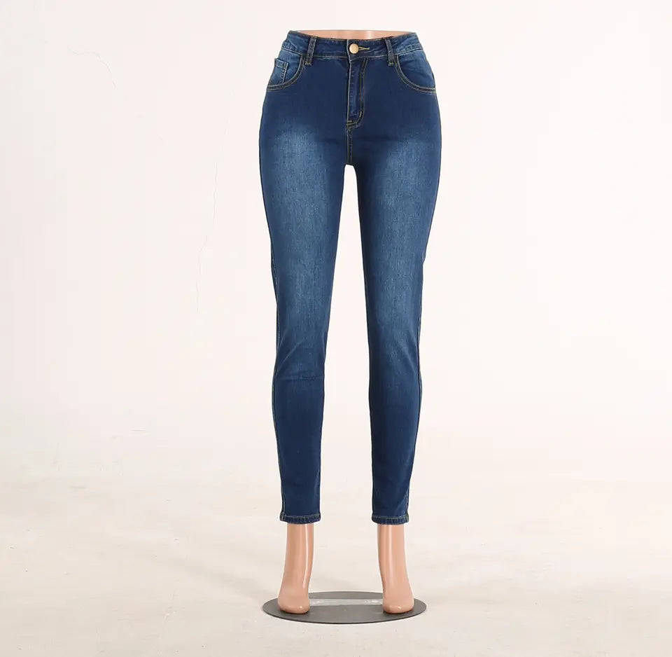 Skinny-Jeans mit mittelhohem Bund für Damen
