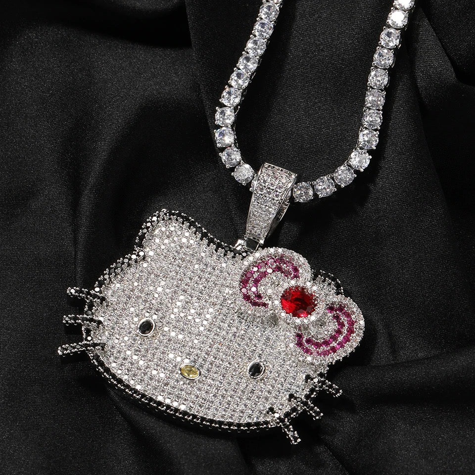Iced Out Kätzchen Halskette