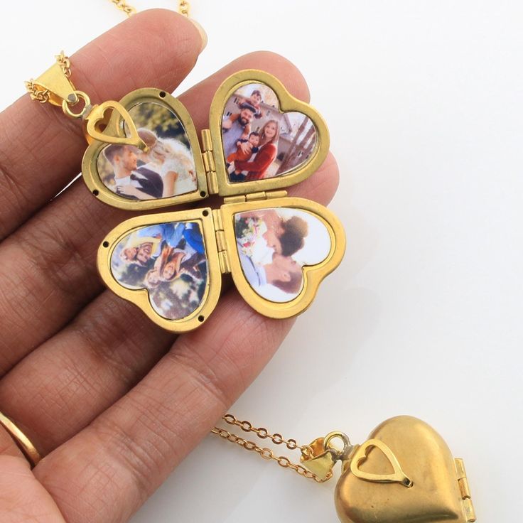 Personalisiertes Familienfoto-Medaillon mit graviertem Namen