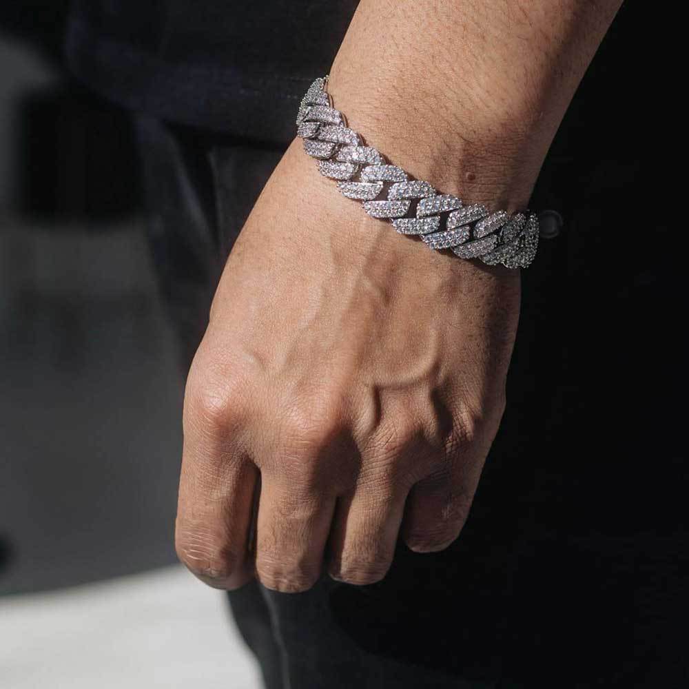 Diamant - Gold 14MM S-Link Diamant Zinke Kubanische Kette
