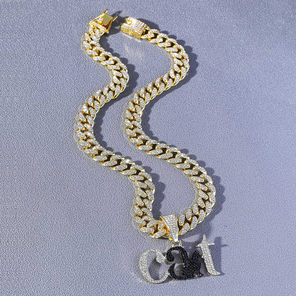 Katzenanhänger + kubanische Kette