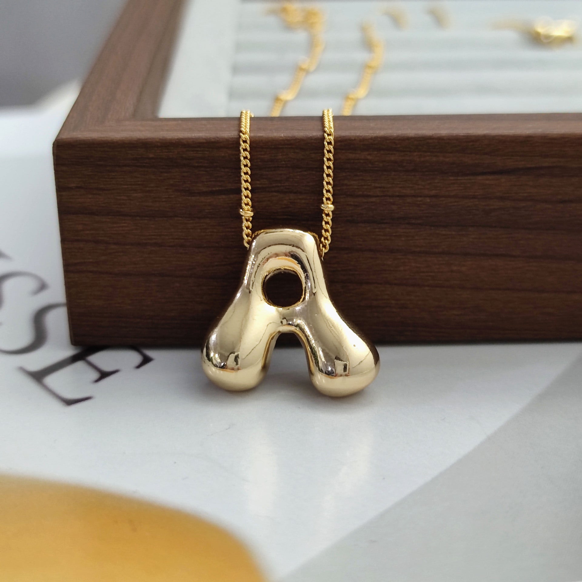 VVS Jewelry™ Chubby Bubble Halskette mit Anfangsbuchstaben
