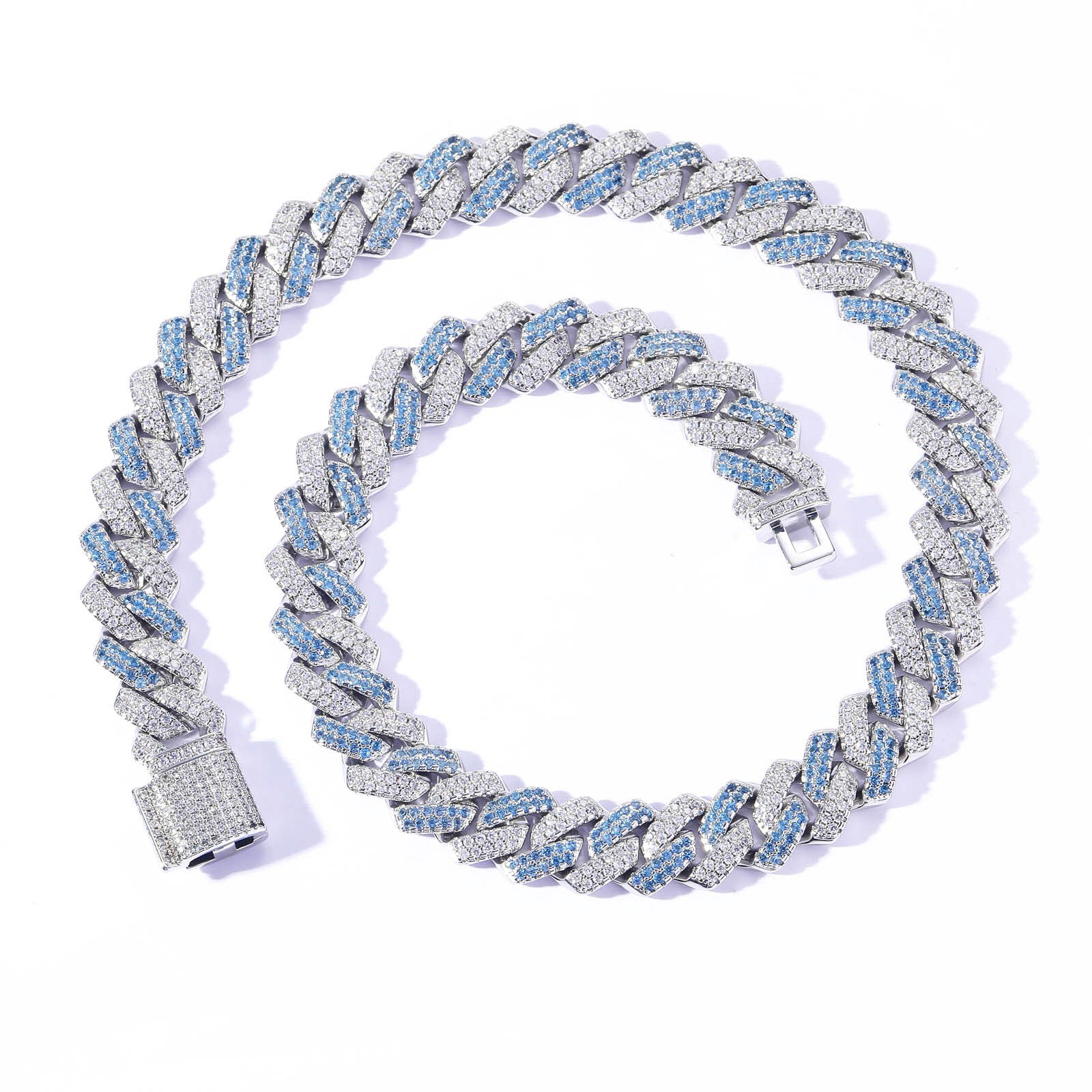Diamant - Gold 14MM S-Link Diamant Zinke Kubanische Kette