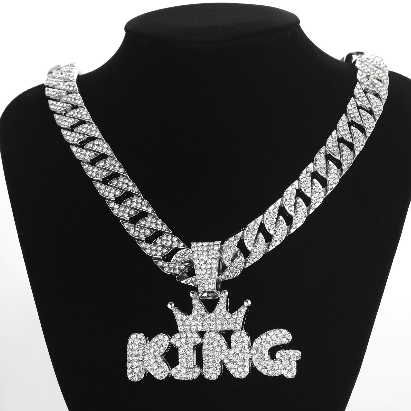 Gekrönter König Iced Out kubanische Anhänger Halskette