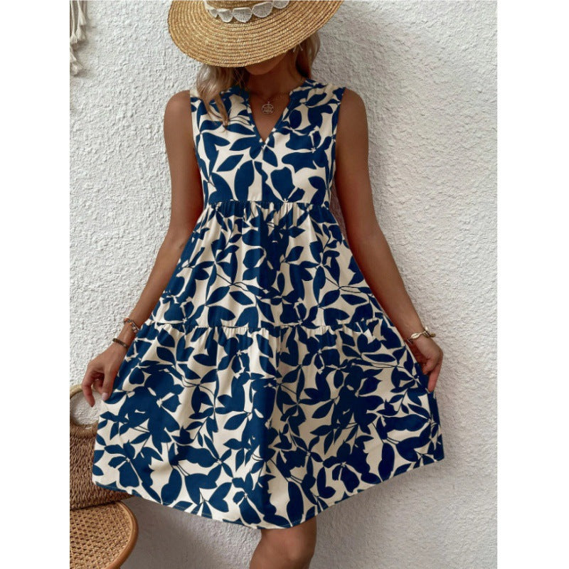 Neckholder-Minikleid mit Print