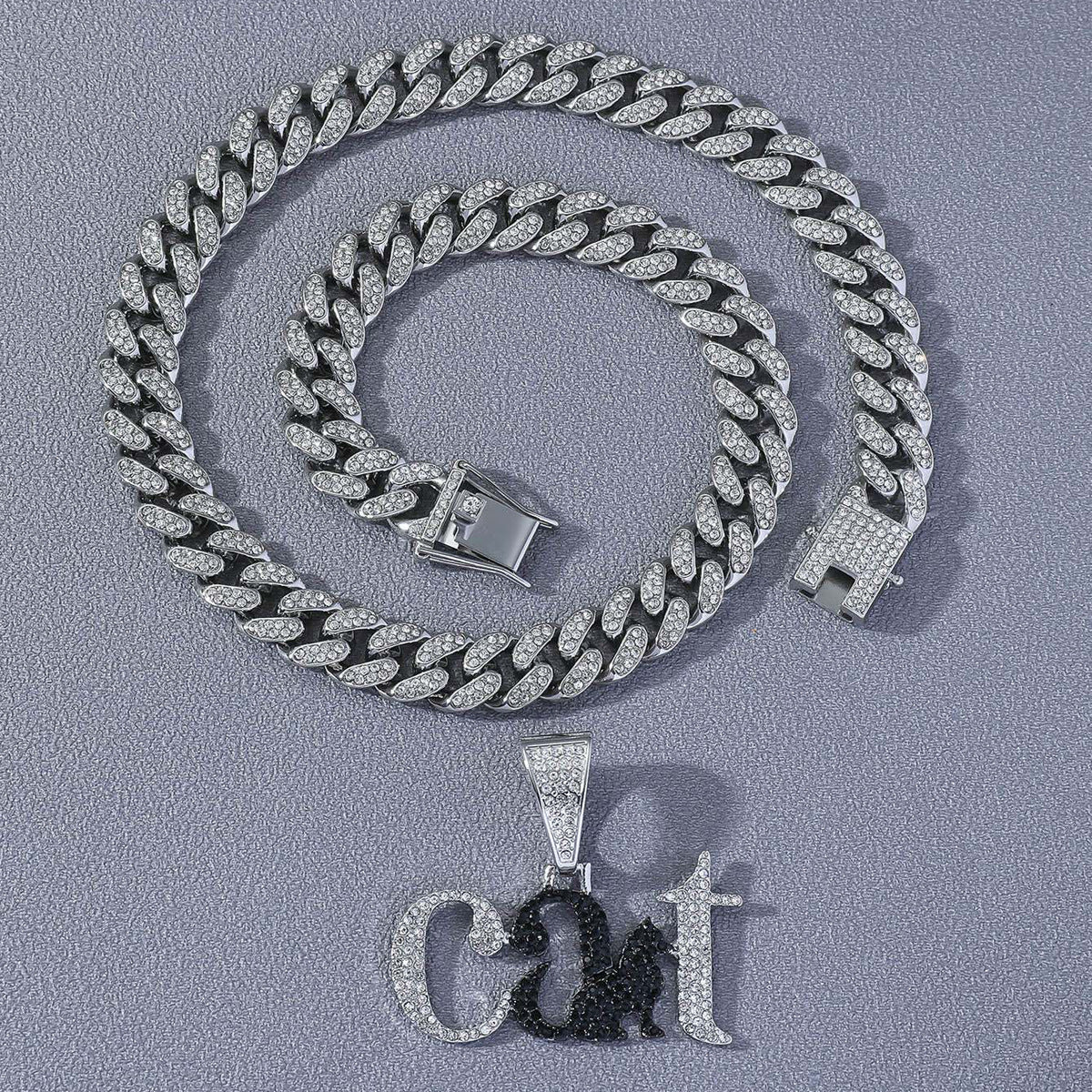 Katzenanhänger + kubanische Kette