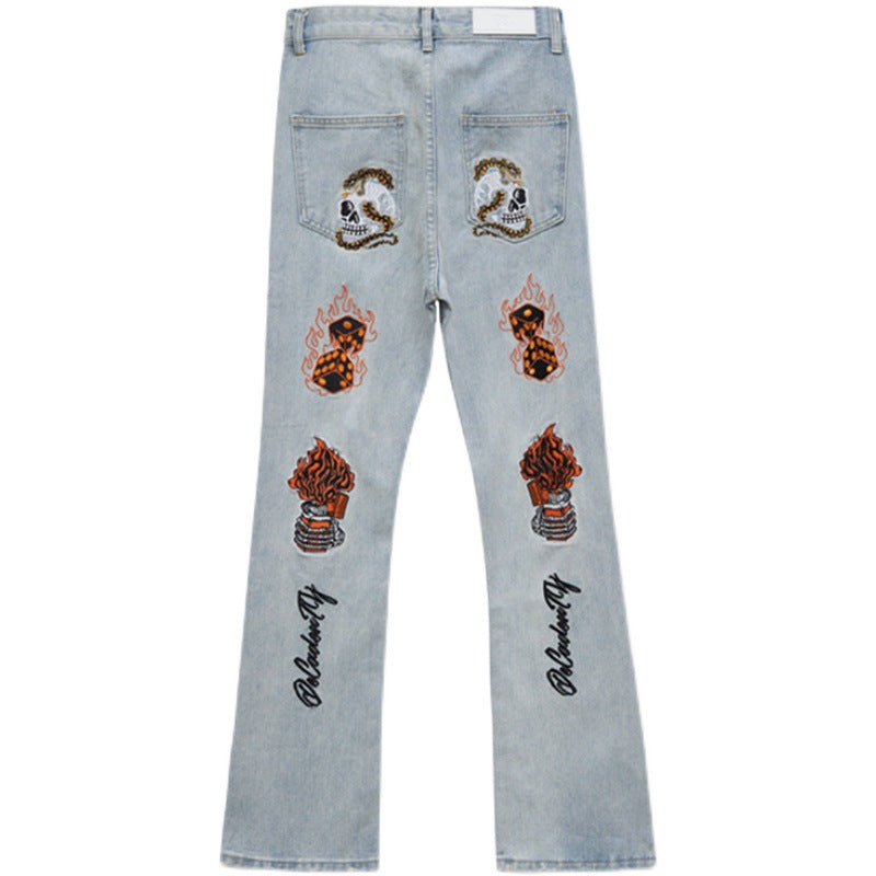 Jeans mit VVS-Stickerei