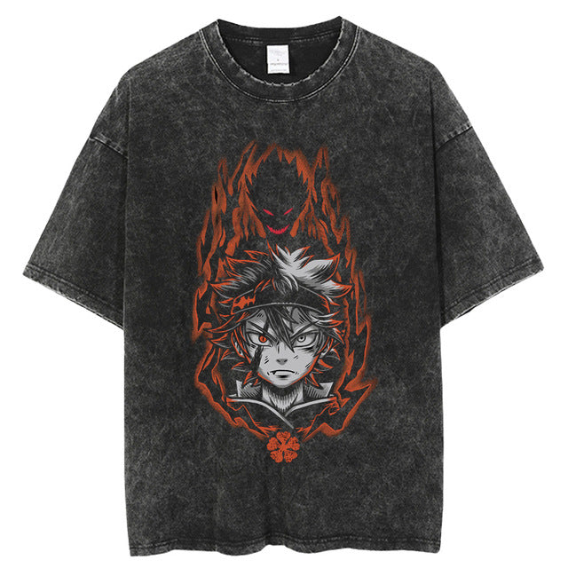 Black Clover Vintage gewaschenes Anime-Shirt