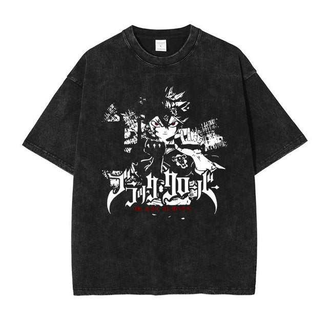 Black Clover Vintage gewaschenes Anime-Shirt