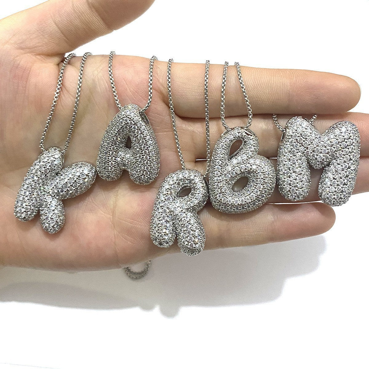 VVS Jewelry™ Chubby Bubble Halskette mit Anfangsbuchstaben