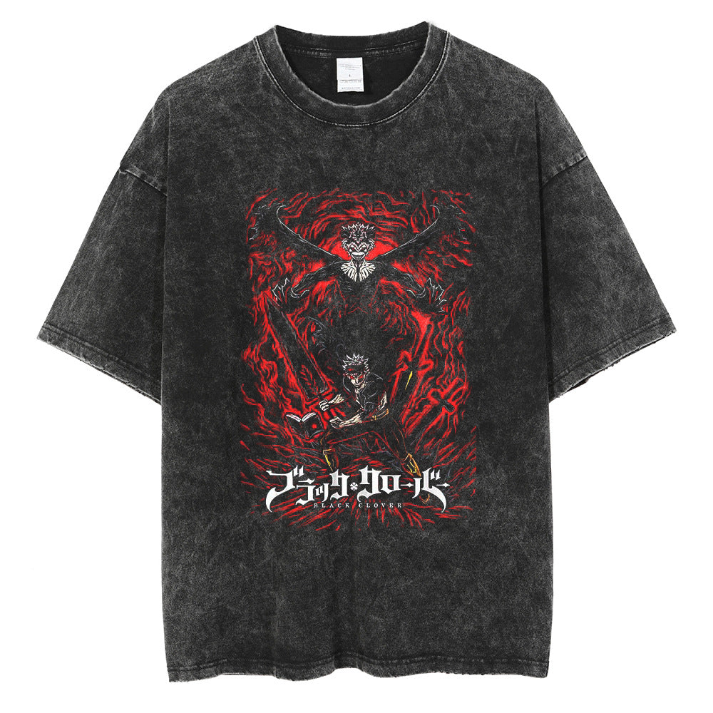 Black Clover Vintage gewaschenes Anime-Shirt