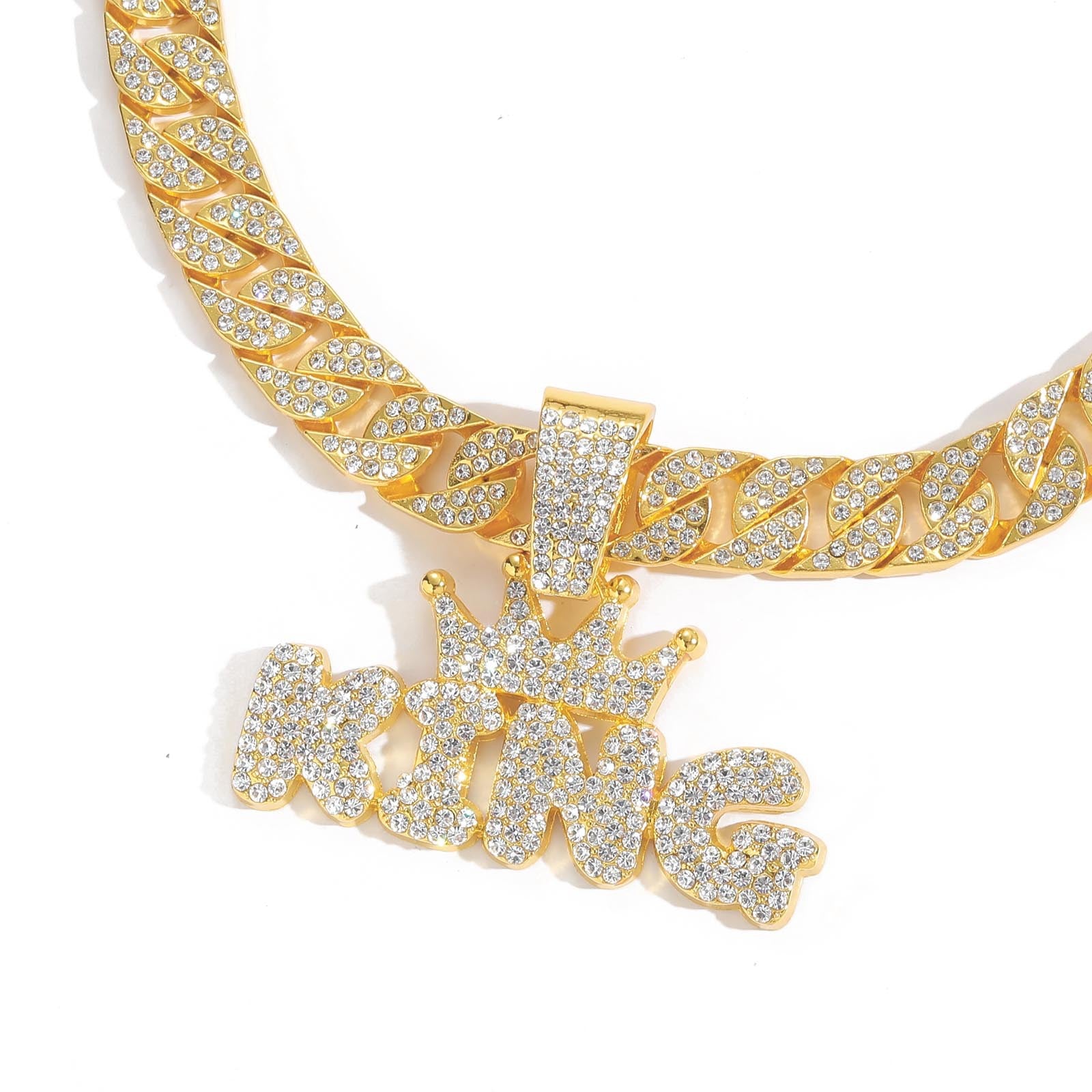 Gekrönter König Iced Out kubanische Anhänger Halskette