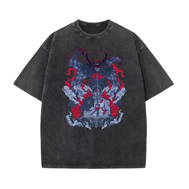 Black Clover Vintage gewaschenes Anime-Shirt
