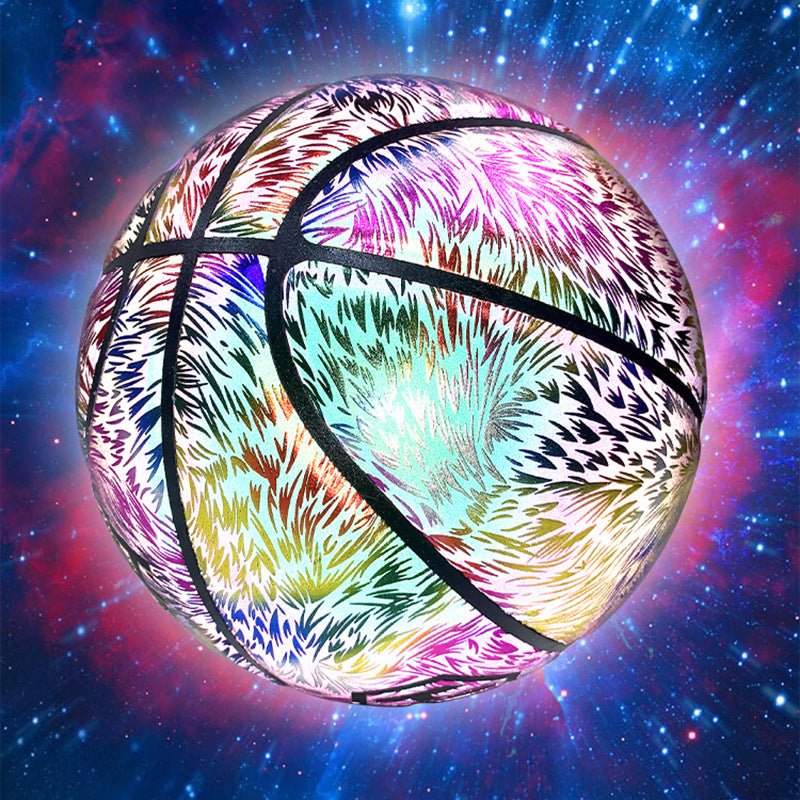 VVS Holografischer Basketball im Dunkeln leuchtend – Ultimativer Sportball für Nachtspiele mit reflektierendem Leuchten